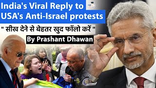 Indias Viral Reply to USAs AntiIsrael Protests  You are Judged By What We Do At Home [upl. by Zina]