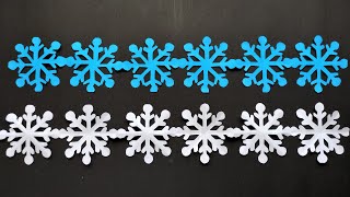 Paper Chain Snowflakes  How to make Garland Snowflakes  Paper Snowflakes out of A4 Sheet Paper [upl. by Mclaurin969]