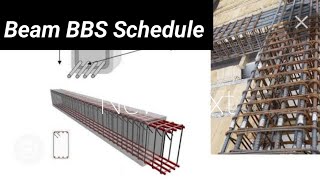 BBS bar bending schedule of beam how to calculate Steel of beam [upl. by Asillim59]