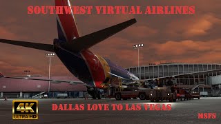 MSFS2020 4K Stunning Flight from Dallas Love to Las Vegas [upl. by Ttehr]