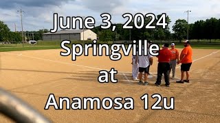 6324 Baseball Springville at Anamosa 12u [upl. by Annayad658]