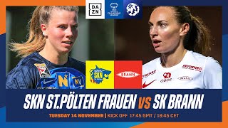 StPolten  SK Brann  UEFA Women’s Champions League Kampdag 1 Hele kampen [upl. by Nairdna]