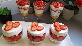 recettefacile de Tiramisu 🇮🇹🍰aux fraises sans oeufs [upl. by Ilrebmik962]