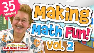 Making Math Fun Vol 2  35 Minutes of Fun Math Songs for Kids  Jack Hartmann [upl. by Aihsatsan781]