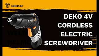 DEKO 4V Cordless Electric Screwdriver with Twistable Handle amp 45 Piece Accessories [upl. by Allemrac]