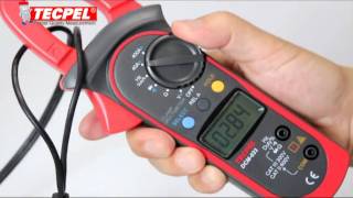 TECPEL 如何使用鉤錶來量測電流 鉤表示範教學 Current clamp meter [upl. by Eimmit]