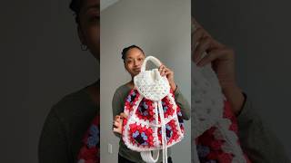 Crocheting a Granny Square Backpack 🎒crochet handmade craft hobby yarn crocheting [upl. by Downey937]