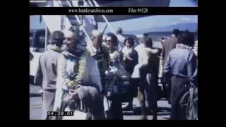 Arrival at Honolulu Airport 1960s  Film 94528 [upl. by Blase]