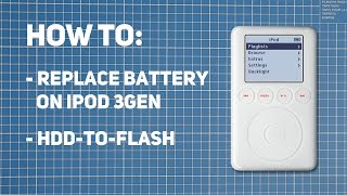 English HOW TO Replace iPod 3 Gen Battery and Change HDD to Compact Flash DIY Repair [upl. by Emily2]