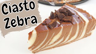 Ciasto zebra 🍰 Przepyszne budyniowe ciasto bez pieczenia [upl. by Atsiuqal]