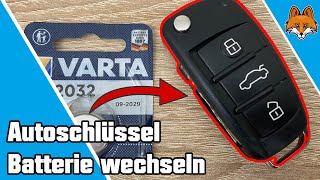 Audi Autoschlüssel Batterie wechseln  schnell selber machen 🚗🔑 [upl. by Kcirederf]