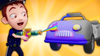 Baby Police Car Lost Color Song  Best Kids Songs and Nursery Rhymes [upl. by Wardle]