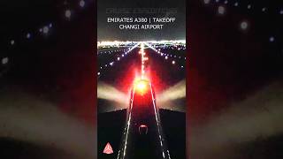 Emirates Airbus A380 Night Takeoff  Cabin Tail Camera View  Changi Airport  CEXPS008 [upl. by Lovmilla899]