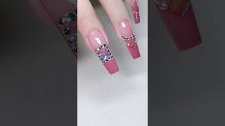 Long Ombre Glitter Diamond Coffin Nail Design glitternails ombrenails coffinnails diamondnails [upl. by Ham]