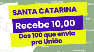 Santa Catarina manda 100 e recebe 10 do Governo Federal [upl. by Ruscher944]