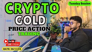 Live on Bitcoin  Gold Scalp with Price Action btechtraderss live Btc trading 06102024 [upl. by Novit]