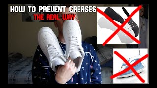 How To Prevent Creases On Your Shoes For FREE No Crease shield or iron needed AF1 edition [upl. by Mathew]