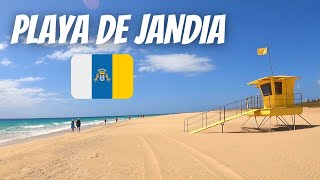 Walking tour Playa de Jandia  Playa de Matorral  Morro Jable  Fuerteventura  March 2022 [upl. by Ymmaj]