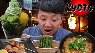 MATCHAGreen Tea SOBA NOODLES KYOTO Japan Food Tour [upl. by Orazal]