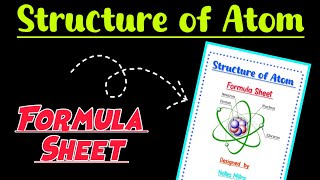 Structure of Atom Class 11 Chemistry Chapter 2 Formula Sheet  Class 11 Chemistry [upl. by Notseh]