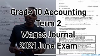 Grade 10 Accounting Term 2  Salaries and Wages Journal  2021 June Exam paper Question 1 [upl. by Refannej]