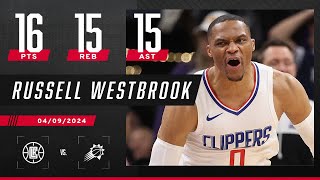 RUSSELL WESTBROOK DROPS HIS FIRST TRIPLEDOUBLE AS AN LA CLIPPER 🔥  NBA on ESPN [upl. by Noedig692]