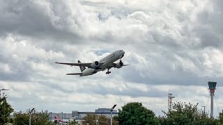 United Airlines Boeing 777200 departing London Heathrow Airport LHR 05092022 [upl. by Strong149]