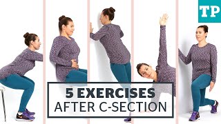 Postpartum Workout 5 exercises for after a Csection [upl. by Aket]