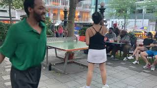 Tenzin vs Vickie Bryant park ping pong tournament 71724 [upl. by Eelyrehc131]