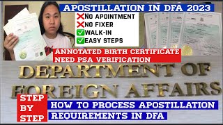 PAANO MAG PA APOSTILLE SA DFA 2023  WALKIN  DFA CDO [upl. by Beatrisa]