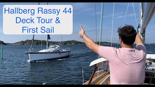 New Hallberg Rassy 44 Deck Tour and First Sail from Ellös Sweden Sailing Breezy Ep 3 HD 1080p [upl. by Tecu157]