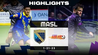 San Diego Sockers  Harrisburg Heat  12123  MASL Highlights 23 [upl. by Nelrac]