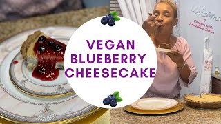 Bahamian Vegan Blueberry Cheesecake  How To Make Vegetarian Cheesecake [upl. by Vadnee]