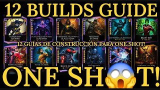 12 BUILDS GUIDE for ONE SHOT🔥 Guía De Construcción Solo Raid in Injustice 2 Mobile  Artifacts [upl. by Jessie934]