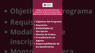 Conoce las Reglas de Operación de Becas de Educación Básica para el Benito Juárez 2024 explicadas [upl. by Lemmor]