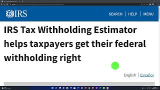 IRS Tax Withholding Estimator helps taxpayers get their federal withholding right 150 [upl. by Ayitahs]