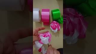 Bunga pita satin dua warnaSatin ribbon flower makingdiy craft satinribbonflower pitasatin [upl. by Yahiya]