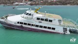 Hurricane Beryl  Carriacou Grenada  Tyrell Bay Hospital NW island  Drone [upl. by Kurman]