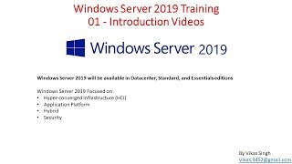 Windows Server 2019 Training  01  Introduction Videos [upl. by Claudina]