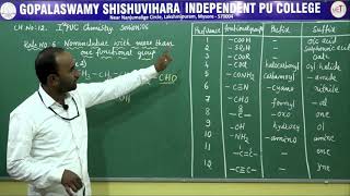 CHEMISTRY  1st PUC  CH 12  SOME BASIC PRINCIPLES  IUPAC NOMENCLATURE  S06 [upl. by Norry]