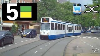 🚊 GVB Amsterdam Tramlijn 5 Cabinerit Amstelveen Stadshart  Centraal Station Drivers view POV 2010 [upl. by Assital]