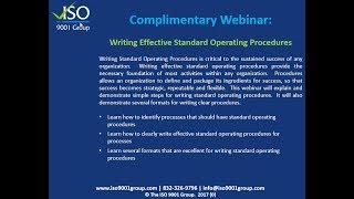 Writing Effective Standard Operating Procedures [upl. by Yelrebmyk]