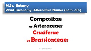 Conserved Family Names  Plant Taxonomy  MSc Botany  NEET [upl. by Alvinia]