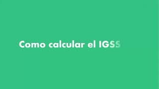 Cómo calcular el ISR y el IGSS en Excel [upl. by Yrrehc]