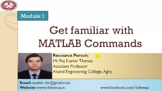 Lecture3 Get familiar with MATLAB commands HindiUrdu [upl. by Newnorb]