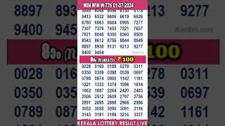 shorts KERALA LOTTERY RESULT LIVEWINWIN bhagyakuri W776Kerala Lottery Result Today 010724 [upl. by Haidabo]