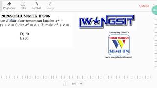 Buku Wangsit Spoiler UTBK SBMPTN 2019Matematika Soshumpersamaan kuadrat [upl. by Egni]