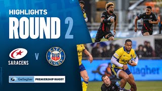 Saracens v Bath  HIGHLIGHTS  A Tough Battle In Rainy North London  Gallagher Premiership 202324 [upl. by Leahcimnaes]