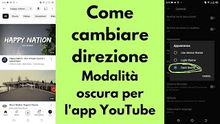 Come attivare la modalità oscura sullapp YouTube youtubeshorts youtube dark darkmode [upl. by Ynaffad579]