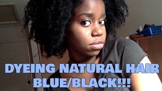 Dyeing Natural Hair BlueBlack Olia  REVIEW [upl. by Auqenehs]